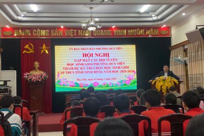 UBND phường Duy Tiên gặp mặt, động viên đội tuyển học sinh giỏi khối 8, 9 tham dự kỳ thi học sinh giỏi cấp tỉnh